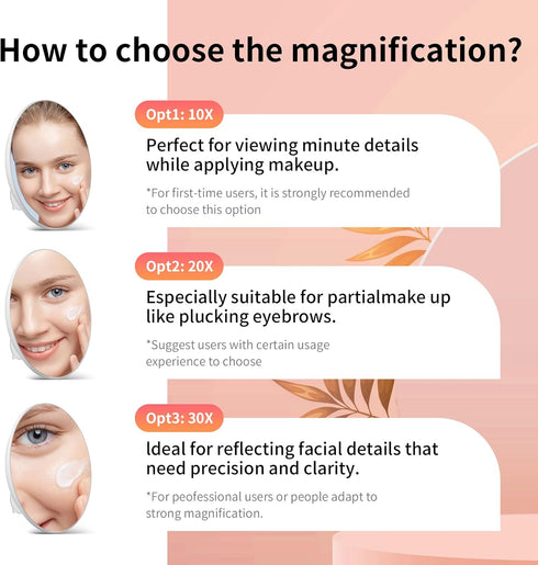 Magnifying Mirror 30X with Suction Cups, 6inch Round Makeup Mirror with High Magnification and Tweezers Set