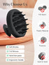 HEETA Scalp Massager Hair Growth Scrubber, Soft Bristles, Silicone Design, Exfoliator for Dandruff & Relaxation, Black