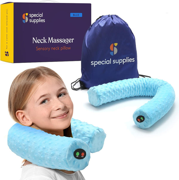Special Supplies Sensory Vibrating Neck Pillow for Kids and Adults Plush Velvet