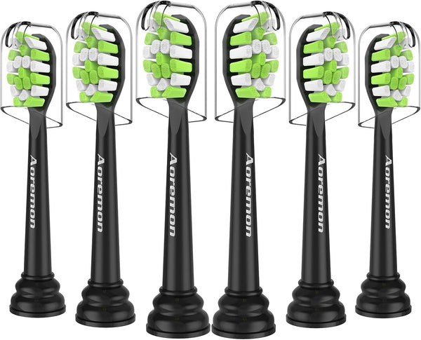 Aoremon Replacement Heads for Philips Sonicare DiamondClean, 2 Series, 3 Series, ProtectiveClean, FlexCare, 6 Count,