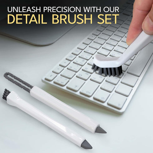 The Crown Choice Small Cleaning Brush Set: 3pcs Household Cleaning Brushes for Bathroom, Shower, Tile & Kitchen