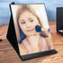 ZBEIVAN Portable Folding Makeup Mirror - 10x7 Inches Cosmetic Desktop Standing for Travel, Black