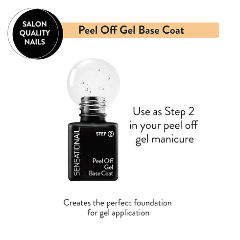Sensationail Peel Off Formula Gel Nail Polish Base Coat Refill, Clear, 0.25 Fl Oz