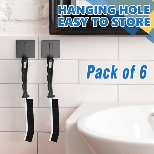 6Pcs Hard Bristle Cleaning Brush Set, Thin Gap Cleaning Tools for Toilet, Bathroom, Kitchen, Home, Bathtub, Sink