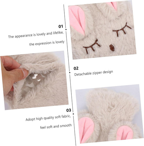Pack Healifty Plush Cover Hot Water Bag with Removable Sleeve Winter Hand Warmer for Adults and Soft Insulated Heat