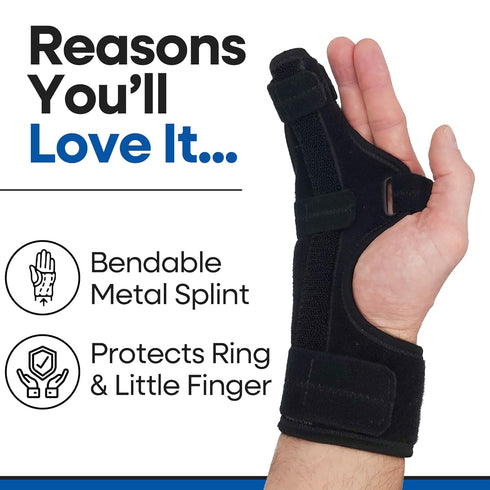 Metacarpal Finger Splint Hand Brace - Pinky Finger Splint for Boxer Fractures, Ulnar Gutter Support