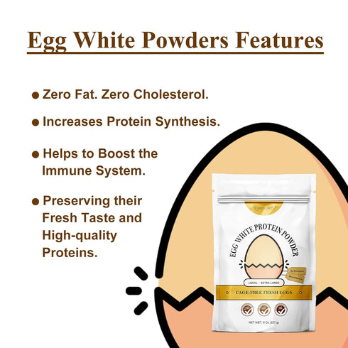 Orgnisulmte Egg White Protein Powder, 8 Oz, Pasteurized Dried Egg Whites, Gluten-Free, Non-GMO, Unflavored
