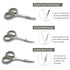 PAFASON Stainless Steel Mustache Beard Facial Nose Hair Trimming Scissor Set with Safety Cover, Grey