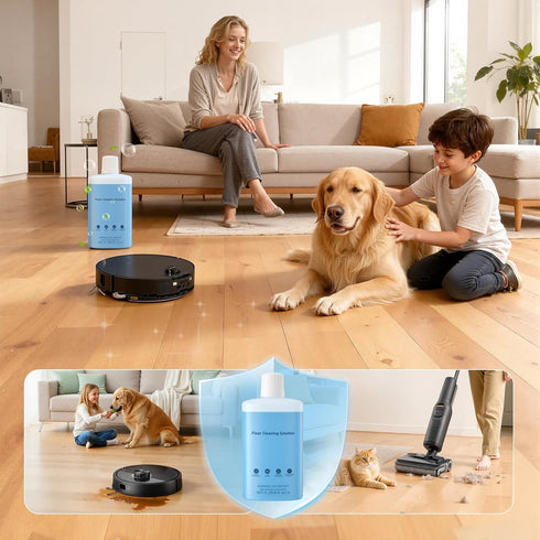 VILLAPOOL 1L (33.8 oz) Floor Cleaning Solution Compatible with Roborock Robot Vacuums with Mopping and Wet Dry Vacuum