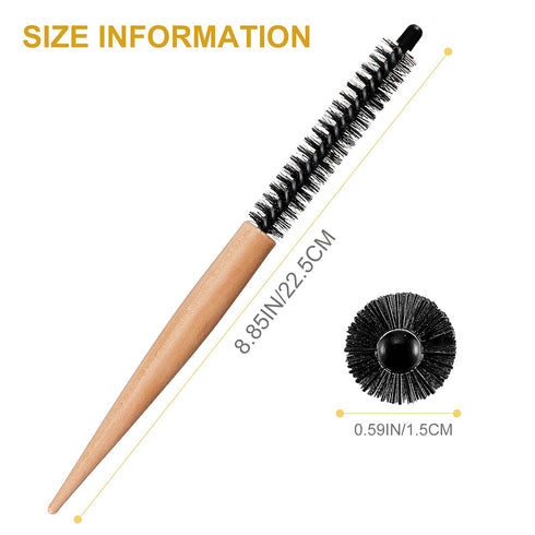 Mini Roller Quiff Brush for Hair Styling - Round Comb for Thin Short Hair, Bangs, Beard Lifting (10 Inch)