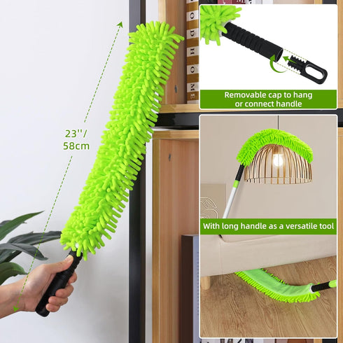 Pack 2 QAE026/QAE031 Qaestfy of Microfiber Pad Refill Compatible with Ceiling Fan Clenae Duster with Long Handle