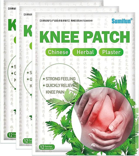 Knee Pain Relief Patch 36 Pcs, Herbal Heat Compress for Long Lasting Relief of Muscle Joint, Shoulder and Neck Pain