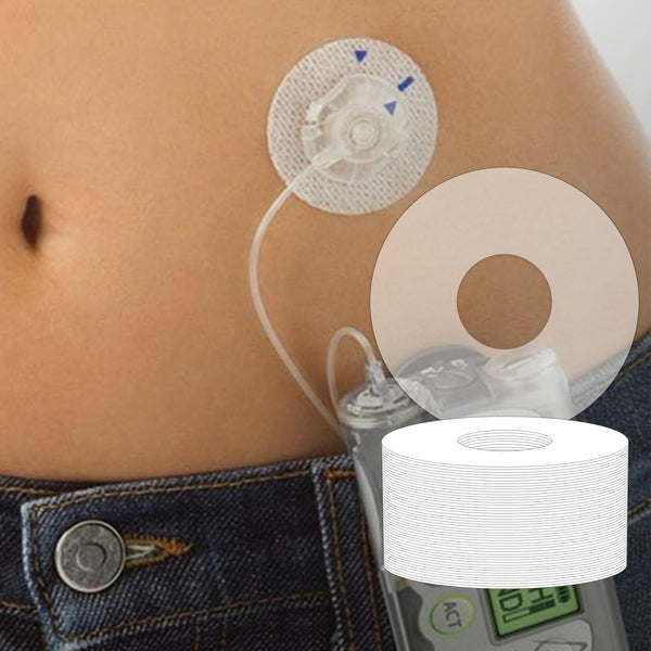 Universal Adhesive Patches for CGM and Insulin Pumps, 20 Pack Waterproof, 0.8-Inch Hole, Skin-Friendly Clear Patches