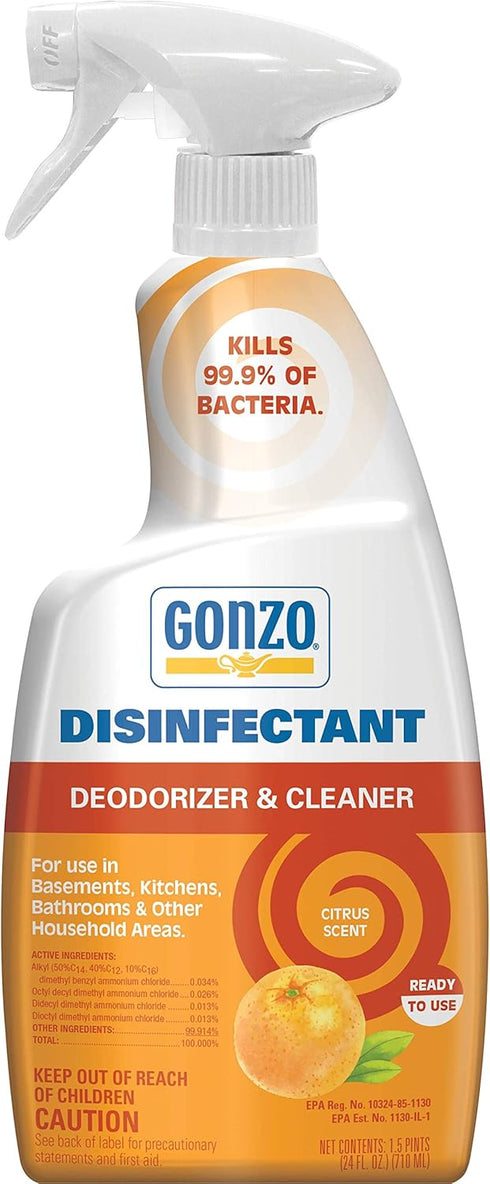 Gonzo Natural Magic Disinfectant, Citrus 24 Ounce, Cleans, Deodorizes, and Freshens Your Home