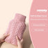 samply Hot Water Bottle with Knitted Cover, 2L for Hot and Cold Compress, Ideal for Pain Relief, Pink