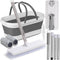 Flat Mop and Bucket Set with Heavy Duty Scrub Brush, 2 Washable