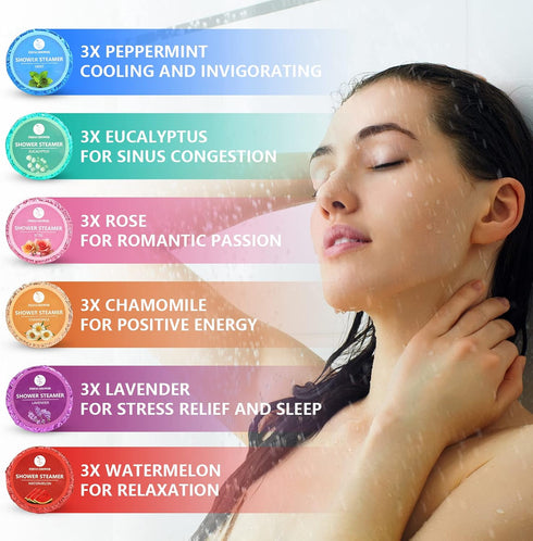 Shower Steamers Aromatherapy, 18-Pack Unique Birthday SPA Gifts for Women, Organic Essential Oil Gifts