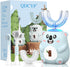 QDCYP Kids U Shaped Electric Toothbrush,6 Cleaning Modes,4 Brush Heads,IPX7 Waterproof,Automatic 360 Sonic