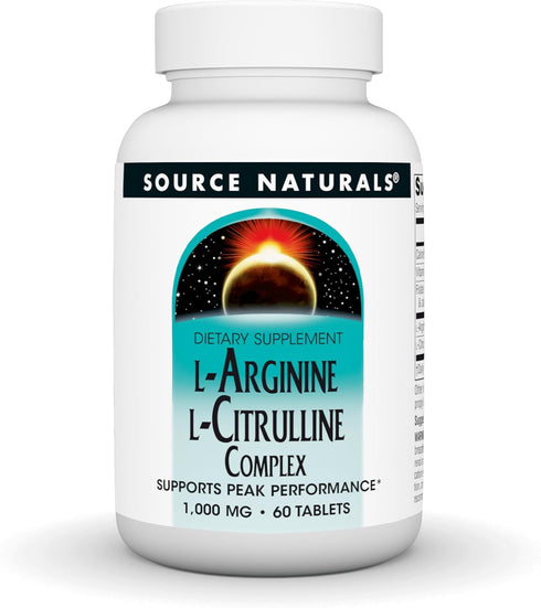 Source Naturals L-Arginine L-Citrulline Complex 1000mg Essential Amino Acid Supplement, 60 Tablets
