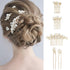 Set of 5 PCS Wedding Pearl Hair Combs - Elegant Accessories for Bridal Women (Gold)