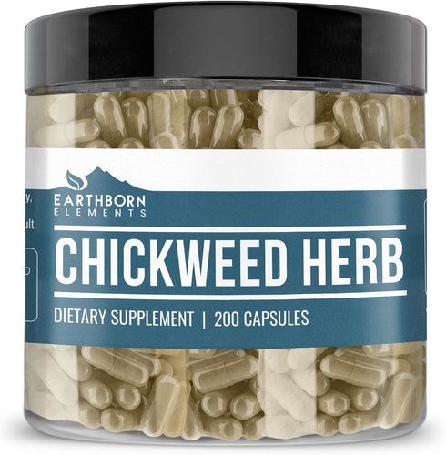 Earthborn Elements Chickweed Herb, 200 Capsules, Pure with No Fillers or Additives