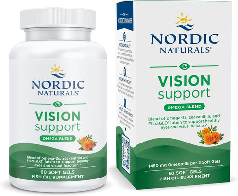Nordic Naturals Omega Vision, Lemon - 60 Soft Gels with Zeaxanthin & FloraGLO Lutein for Healthy Eyes - 30 Servings