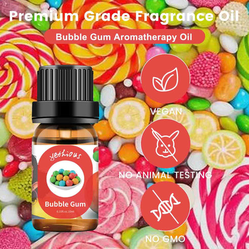 yethious Cotton Candy Bubble Gum Essential Oil Set 2 Pack 0.33 Fl Oz - Cotton Candy & Bubble Gum Oil for Diffuser