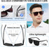 MARE AZZURO Large Square Reader Sunglasses, Men Outdoor Sun Reading Glasses, Black, 1.25