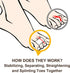 Welnove 6Pcs Hammer Toe Straightener, Cushioned Bandages for Correcting Hammer, Broken, Crooked & Overlapping Toes