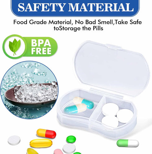 4PCS Pill Case for Purse, Small Portable Travel Daily Pill Organizer AM & PM Mini Vitamin Box Supplement Holder