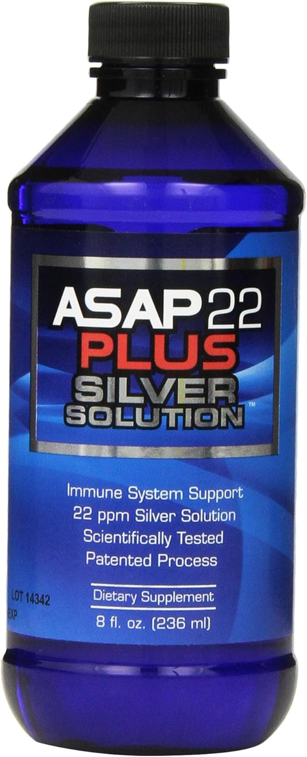 American Biotech Labs ASAP 22 Plus Silver Solution, 8 oz, Immune System Support, 22 ppm Silver Solution Dietary