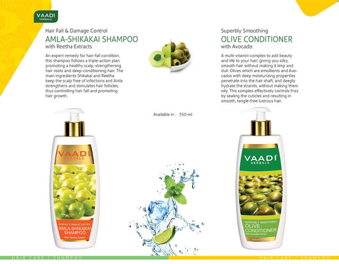 Vaadi Herbals Amla With Shikakai & Reetha Shampoo | Hair Fall & Damage Control Shampoo | Each Pack Of 350Ml - Each