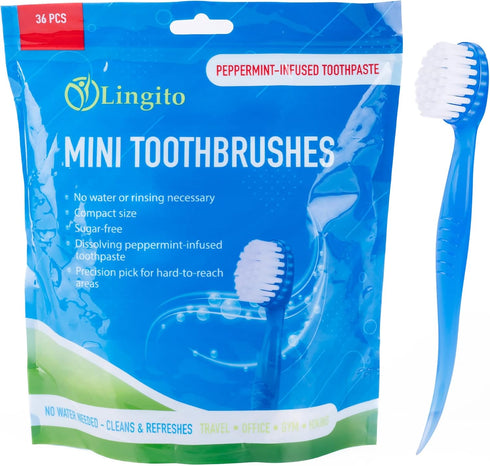 Set (36 Pack) Soft Bristle Mini Individually Wrapped Disposable Toothbrush, Travel