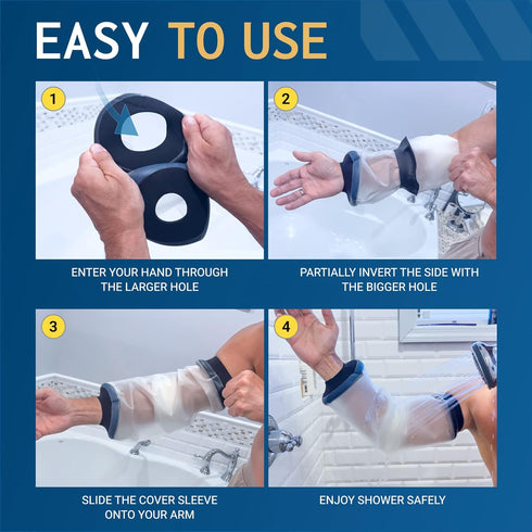 FIGHTECH PICC Line Shower Cover - Reusable Waterproof Cast Cover for Elbow, Available in 3 Sizes