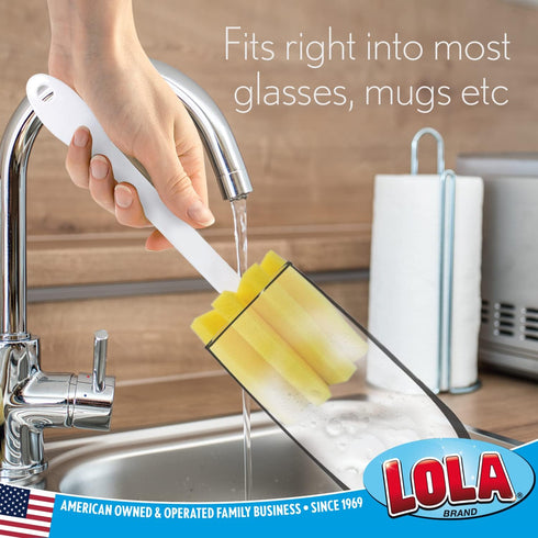 Lola Products Glass & Jar Sponge Brush, Star Shaped, Foam Material, Non-Scratch, Dishwasher Safe, 6 Pack