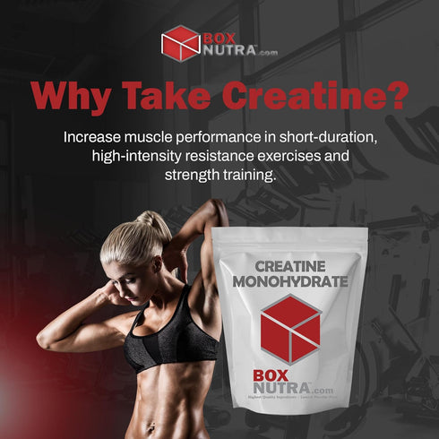 BoxNutra Creatine Monohydrate Powder - Unflavored Creatine for Men and Women, 200 Servings, Increases Muscle Gain