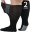 Orthostride Wide Diabetic Socks for Men Women, Non Slip Grip Extra Long Edema
