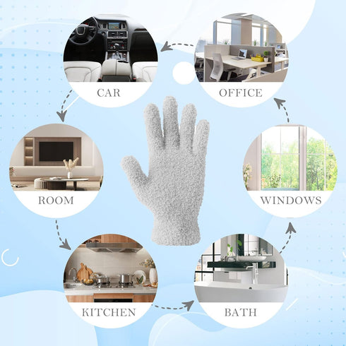 Evridwear Microfiber Gloves for Plant Dusting, Reusable Leaf Cleaning Gloves for Houseplants and Furniture