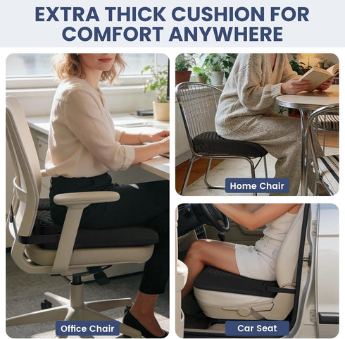 (18"x16"x3") Tailbone, Wheelchair Seat Cushion with Honeycomb Message Dots & High Resilient Foam - for Sciatica, Coccyx