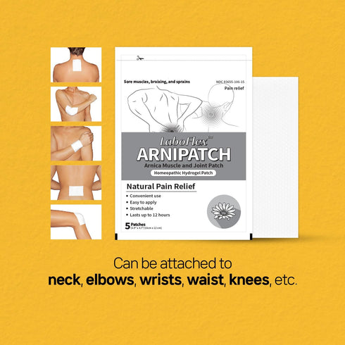 Labottach Arnicare Patch, Soothing Pain Relief Patches for Joint & Muscle Pain, 5 Count with Arnica Montana