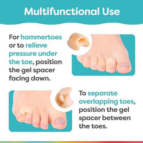 ZenToes Small Toe Spacers - Tailors Bunion Corrector for Women & Men, Hammer Toe Straightener, Gel Splint for Pain