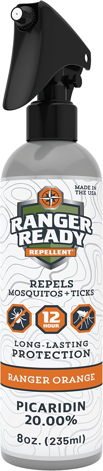 Ranger Ready Picaridin Insect Repellent, Ranger Orange Scent - DEET-Free Tick and Mosquito Bug Spray (8 Oz.)