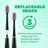 GUM Sonic Powered Toothbrush - Tapered Bristles Clean Below The Gumline, Bundle, Black, 1 Handle + 2 Refills