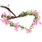 MOSTORY Pink Elf Flower Crown Handmade Fairy Headpiece Floral Tiara Woodland for Women Girls Spring Wedding
