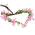 MOSTORY Pink Elf Flower Crown Handmade Fairy Headpiece Floral Tiara Woodland for Women Girls Spring Wedding