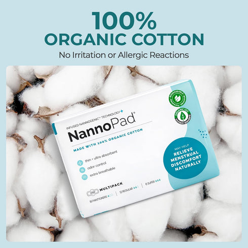 Multipack (36 Count (Pack 1)) Pads and Pantyliners of - Made with Certified Organic Cotton - Regular, Super