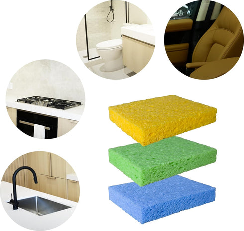 36 Pk Heavy Duty Pop-Up Compressed Cellulose Sponges, Eco Friendly Reusable Kitchen Sponge, 11.5x7x2cm