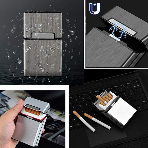 nescope Closure,20 (2 Pack,85mm, Cigarette Case Brushed Metal Cigarette Case with Magnetic Switch Flip Capacity Rose
