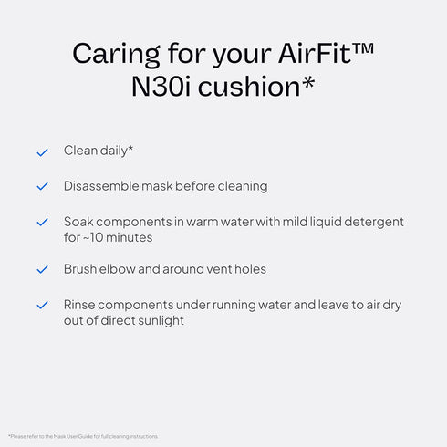 N30i ResMed AirFit Cushion - Nasal CPAP Mask Cushion Replacement - Soft Silicone - Quiet Venting - CPAP Supplies