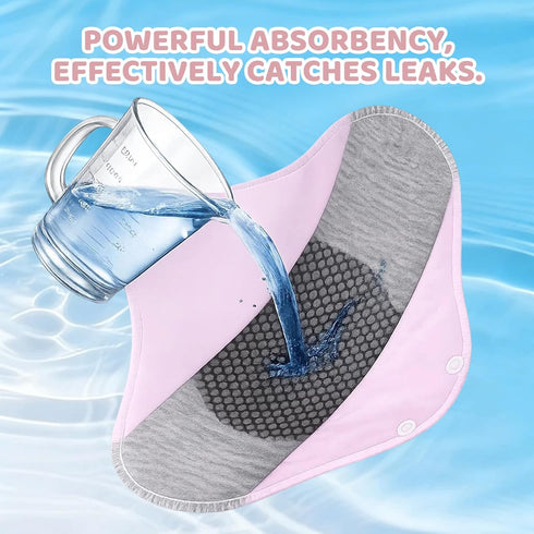 Nouysoc 6 PCS Reusable Incontinence Pads, Reusable Incontinence Pads for Women, Reusable Pads Menstrual for Daily